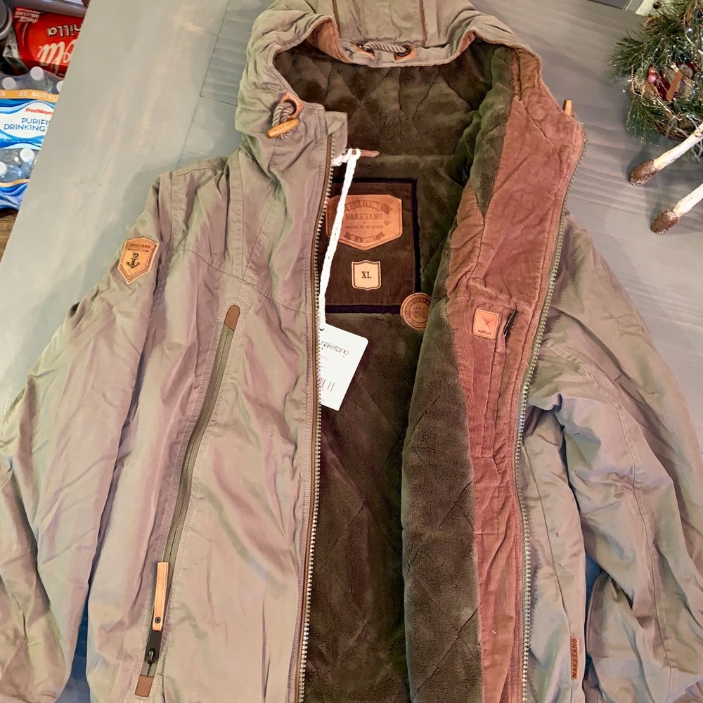 Men’s naketano green winter jacket in size xl